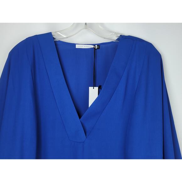 Three Eighty Two Revolve Women's Audrey V Neck Caftan 3/4 Sleeve Blue Size M - Picture 2 of 10